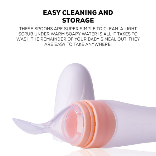 Baybee Infant Silicone Food Feeder, Anti-Colic & BPA Free Squeeze Feeder Bottle with Spoon for Semi-Solid Food for Infants Baybee India