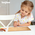 BAYBEE Kids Educational Wooden Malayalam Vowels Learning Handwriting & Reading Practice Tracing Puzzle Board with Pencil BAYBEE