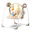 Baybee Amea Automatic Electric Baby Swing Cradle with 2 Position Recline, 6 Speed, Remote Control & 3 Point Safety Belt - Beige BAYBEE