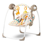 Baybee Amea Automatic Electric Baby Swing Cradle with 2 Position Recline, 6 Speed, Remote Control & 3 Point Safety Belt - Beige BAYBEE