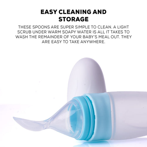 Baybee Infant Silicone Food Feeder, Anti-Colic & BPA Free Squeeze Feeder Bottle with Spoon for Semi-Solid Food for Infants Baybee India