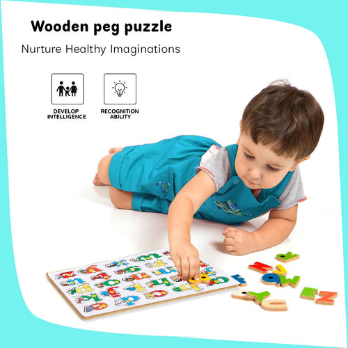 Baybee Wooden A to Z Alphabet Puzzle Board with Knobs BAYBEE