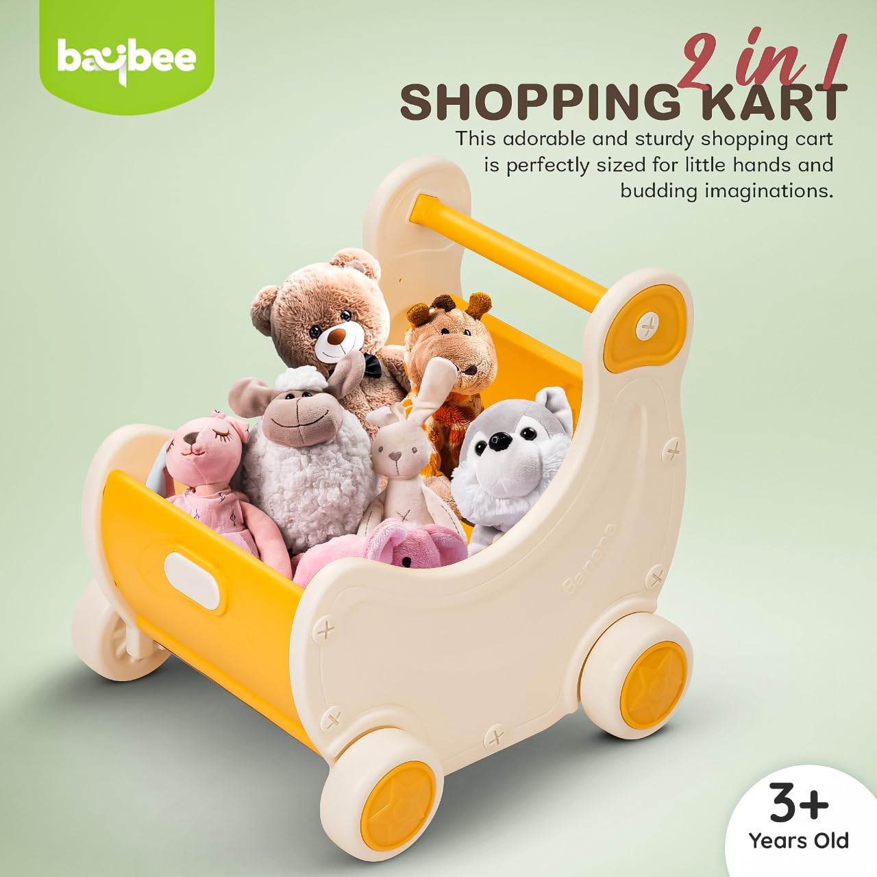 Baybee 2 in 1 Baby Push Walker & Shopping Cart for Kids Items Indoor BAYBEE