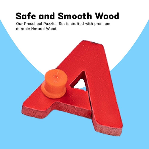 Baybee ABCD Wooden Alphabets Puzzle Games for Toys with Picture for Kids Learning BAYBEE