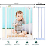Baybee Auto Close Baby Safety Gate Extension, Extra Tall Durable Baby Gate Extension Fence Barrier Dog Gate (White - L20xH77 CM)