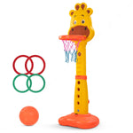 Baybee 4 in 1 Basketball for Kids with 6 Height Adjustable Stand, Basketball Hoop & Ring | Kids Basket Ball Set at Home | Preschool Kids Play Area Indoor & Outdoor for Kids Age 3+ Years