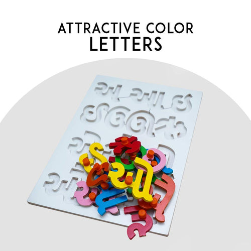 Baybee Wooden Alphabets and Color Learning Educational Board for Kids Alphabets Puzzle with Knob BAYBEE