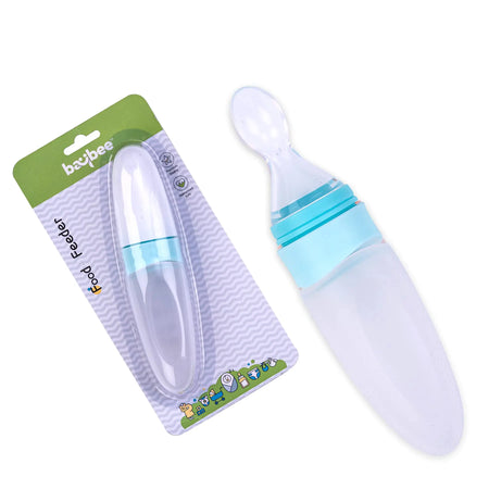 Baybee Infant Silicone Food Feeder, Anti-Colic & BPA Free Squeeze Feeder Bottle with Spoon Baybee India