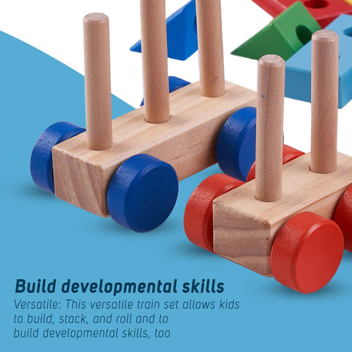 Baybee Wooden Push N Pull Train with Shape & Colour Sorter Wooden Toys for Kids BAYBEE