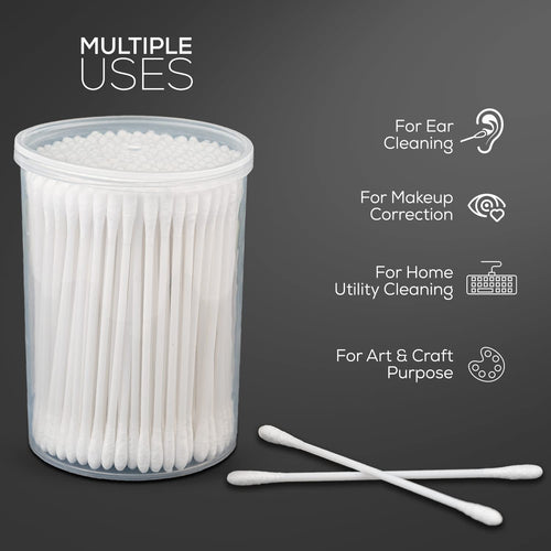 Baybee 600 Pcs Baby Cotton Swab Ear Buds Cleaner, Safe & Hygienic for Babies - Pack of 3 BAYBEE