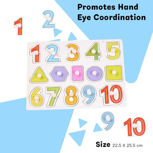 Baybee 2 in 1 Wooden Number and Shape Puzzles for Kids Wooden Numbers BAYBEE