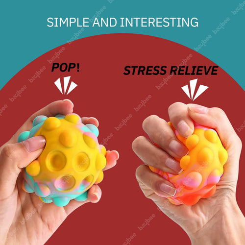 Baybee Pack of 3 Pop It Lighting Ball Fidget Sensory Stress Balls Toys for Kids Adults BAYBEE