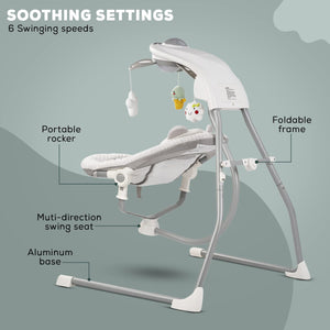 Baybee Automatic Electric Baby Swing Cradle with Adjustable Swing Speed, Soothing Vibrations, Music & Safety Belt