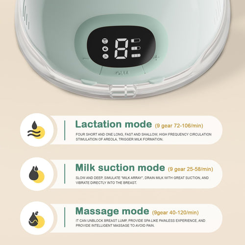 Baybee Wearable Electric Breast Pump for Mothers with 3 Phase Pumping Modes, 150ml Storage, 3 Modes & 9 Level Suction Adjustment | Hands Free Breast Milk Pump BAYBEE
