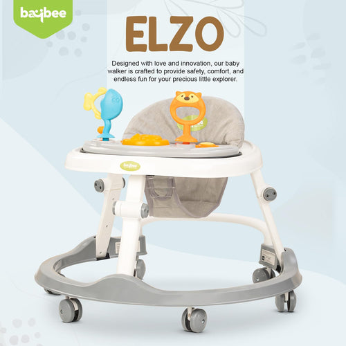 Baybee Elzo Baby Walker for Kids, Foldable Round Kids Walker with 2 Height & 4 Seat Adjustable BAYBEE