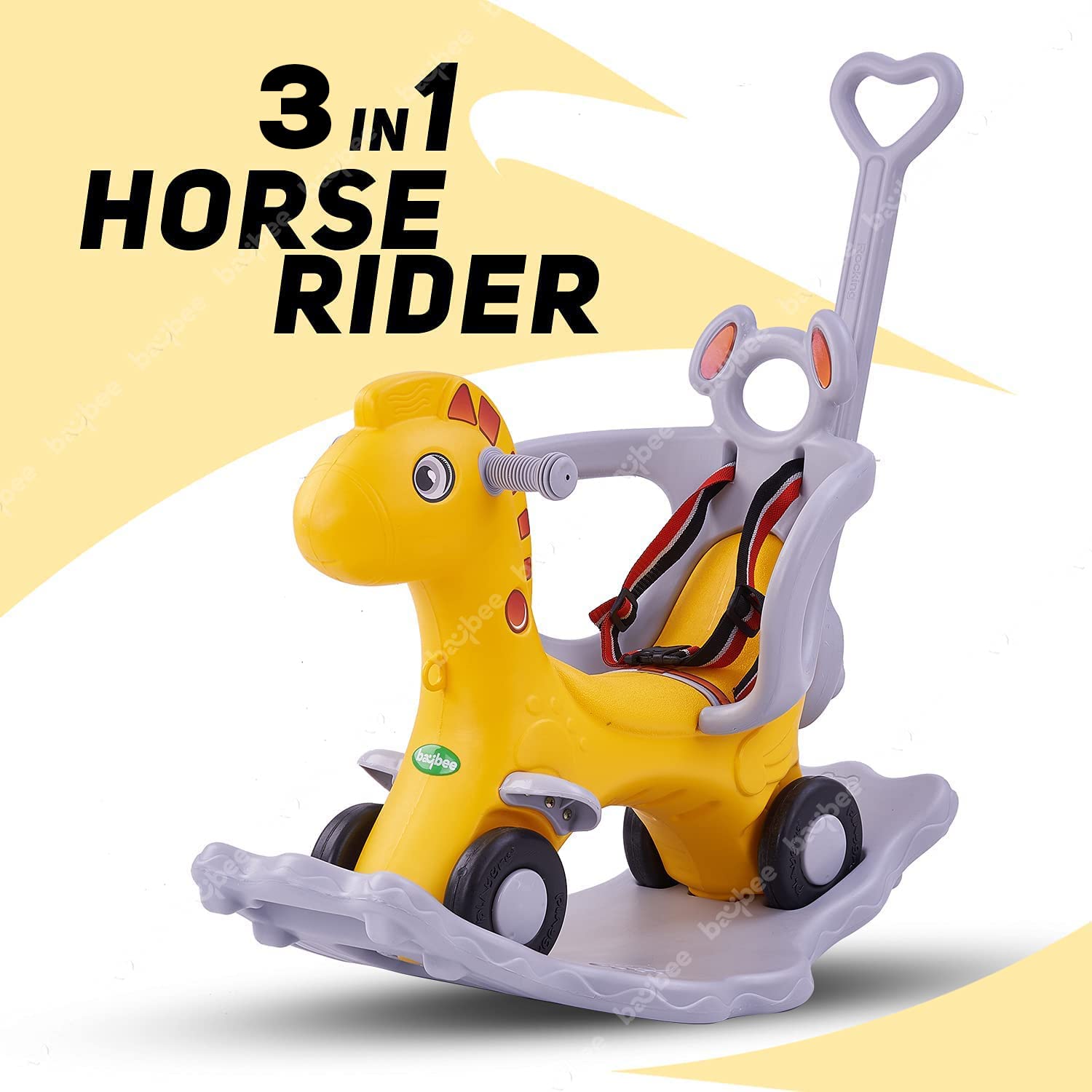 Baybee 3 in 1 Baby Horse Rider Ride on Toy Car for Kids, Baby Rocking Chair Ride on Push Car with Push Handle