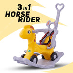 Baybee 3 in 1 Baby Horse Rider Ride on Toy Car for Kids, Baby Rocking Chair Ride on Push Car with Push Handle