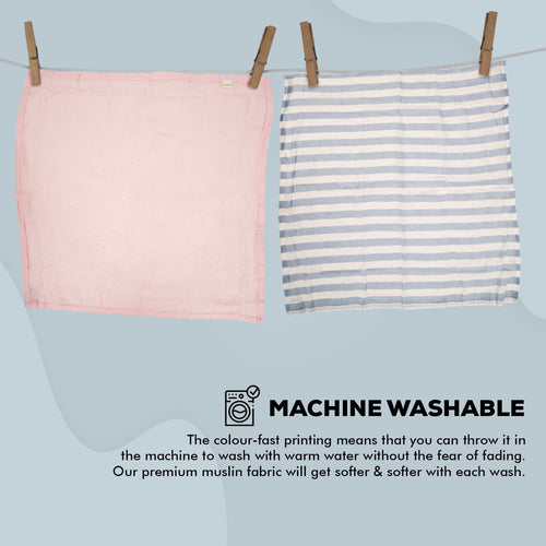 New Born Baby Cotton Muslin Swaddle Wrapper Blanket - Magical Space   (Pack of 5) BAYBEE