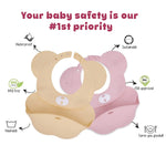 BAYBEE Silicone Baby Bib, BPA Free Soft, Durable & Adjustable Food Grade Bibs for Baby Feeding, Waterproof Feeding Apron pack of Two BAYBEE