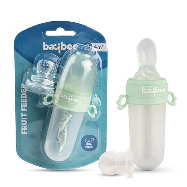 Baybee Silicone Baby Food Feeder with Soft Spoon, Fresh Fruits Feeder