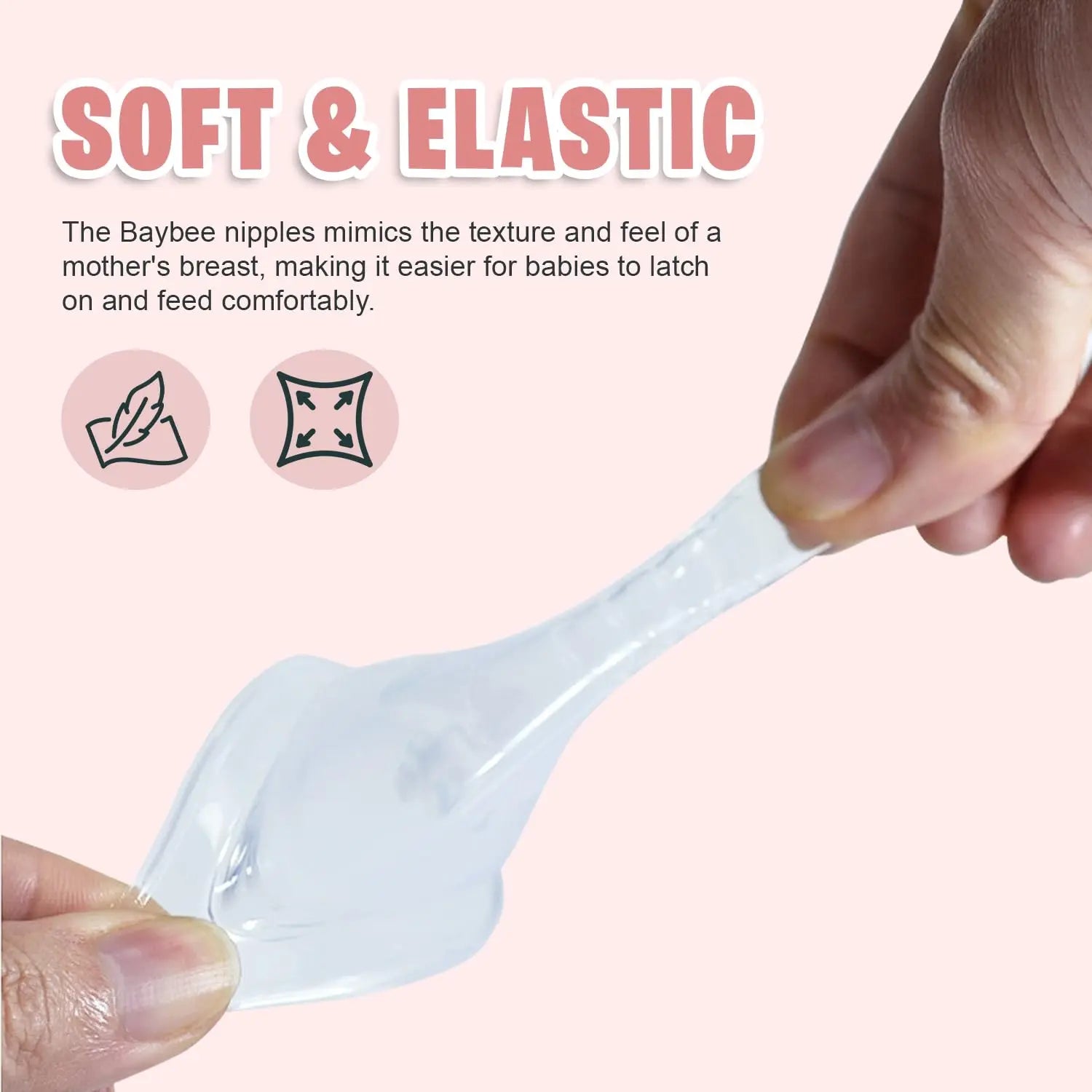 Baybee Wide Neck Baby Bottle Silicone Nipple Natural Flow Rate Feeding (Large) BAYBEE