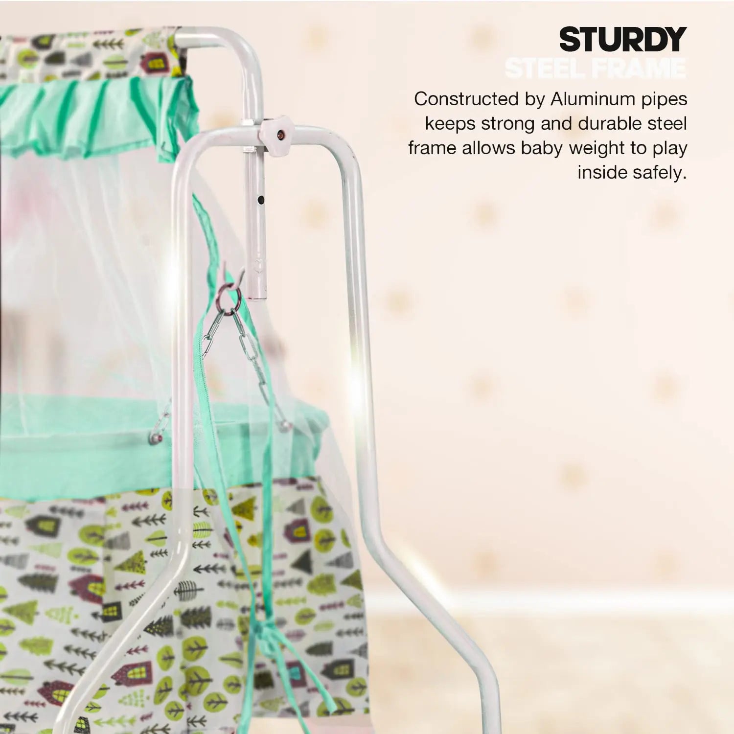 Premium Baby Swing Cradle with Mosquito Net Cozy Safe & Durable