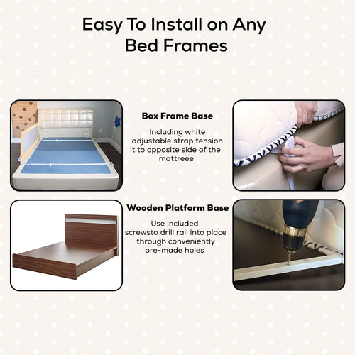 BAYBEE Bed Rail Guard Height Adjustable Barrier for Baby - 180 x 42 cm BAYBEE