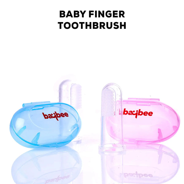Baybee Silicone Baby Finger Toothbrush, Food Grade Silicon Kids Toothbrush (Pack of 2)