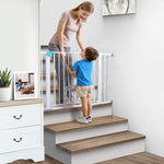Baybee Auto Close Baby Safety Gate with Easy Walk-Thru Child Gate for House, Stairs, Doorways (Green 75-85Cm)
