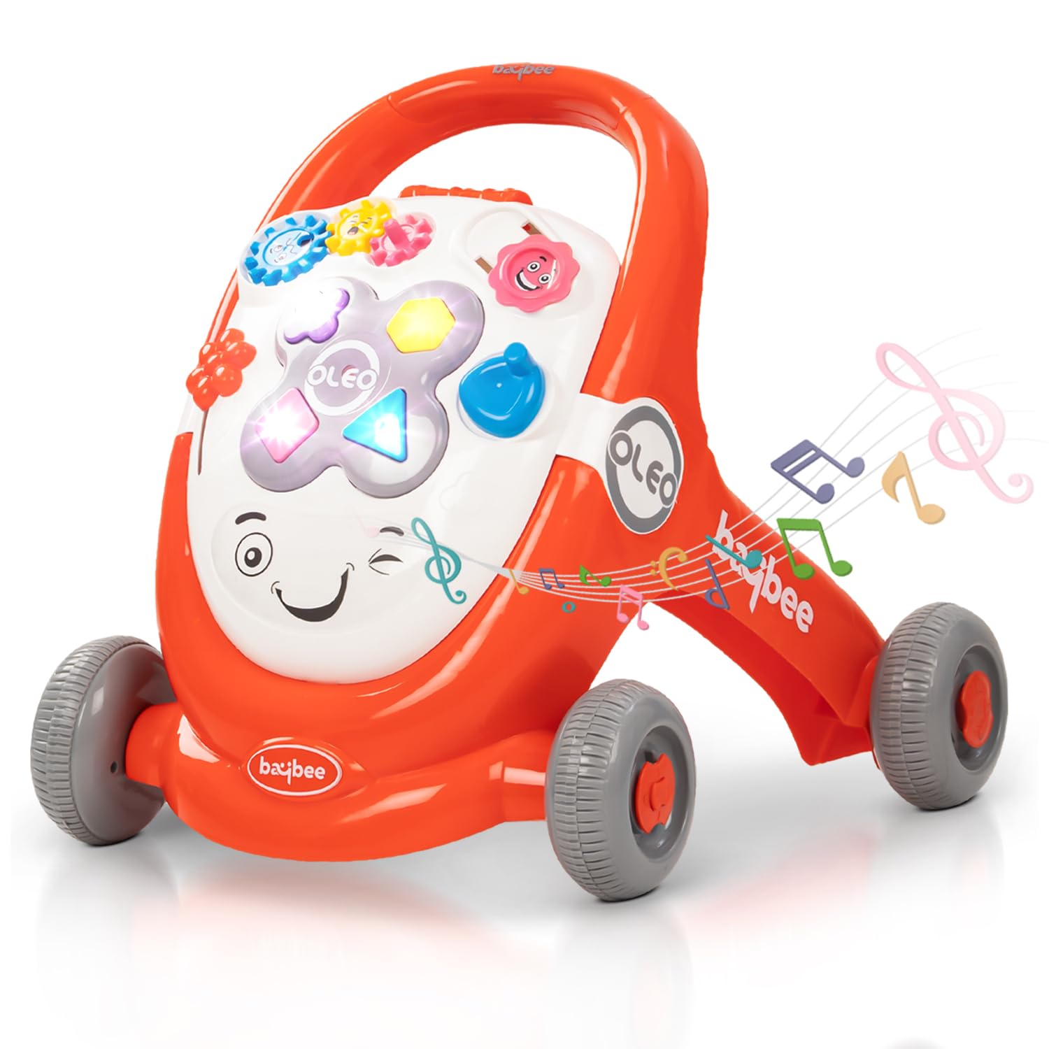 Baybee Oleo Baby Walker for Kids, Baby Activity Walker With Music, LED Light, Rotating Gears & Easy Grip Push Handle