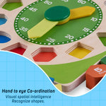 Baybee Wooden Clock to Learn Time, Shape & Color, Number and Shape Learning Educational Board for Kids BAYBEE