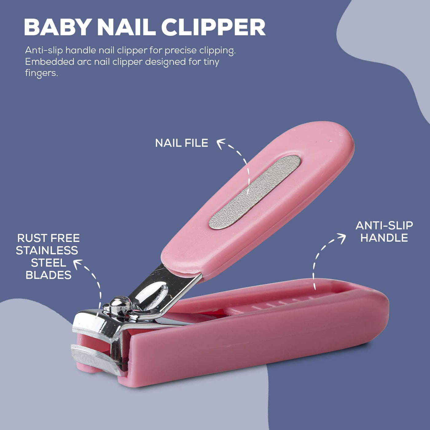New Baby Nail File Electric,Baby Nail Trimmer with 6 Grinding Heads Safe  for Newborn Baby Baby Nail Clippers with Light, Electric Baby Nail Trimmer
