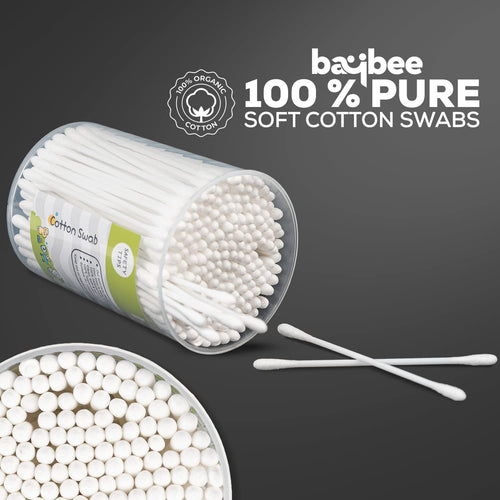 Baybee 600 Pcs Baby Cotton Swab Ear Buds Cleaner, Safe & Hygienic for Babies - Pack of 3 BAYBEE