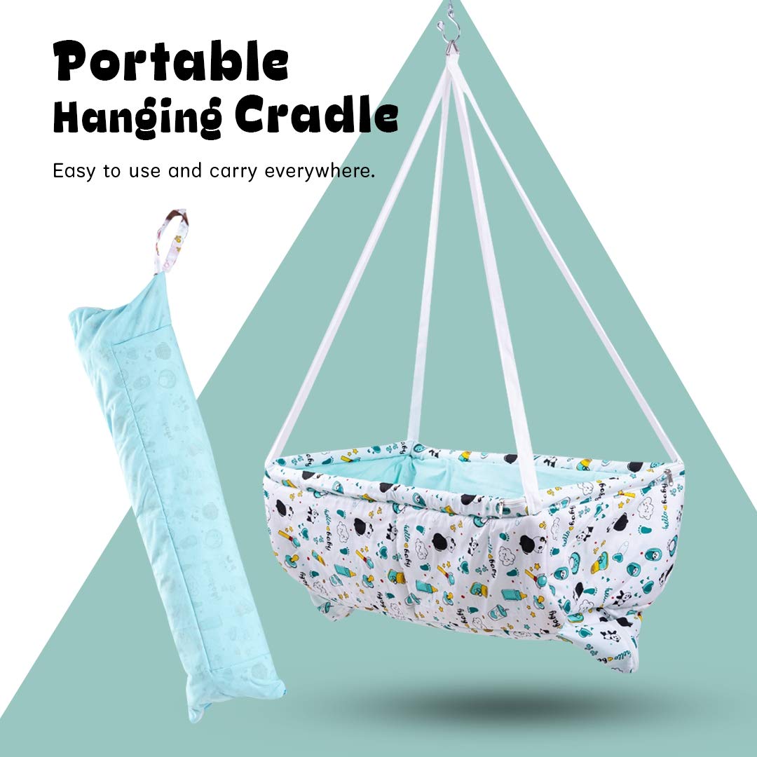 Hanging cradle with mosquito net best sale