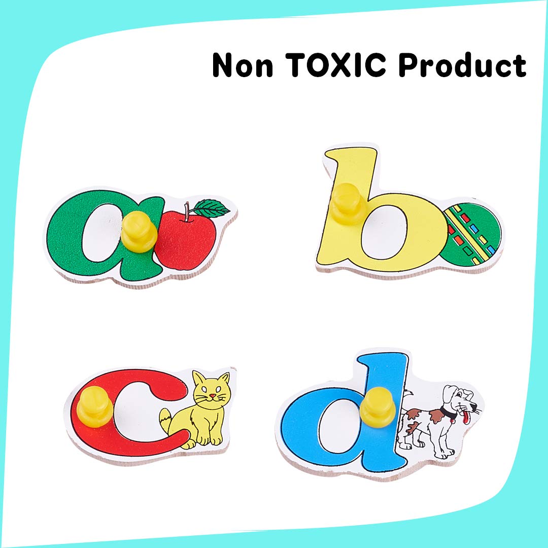 Baybee Wooden A to Z Alphabet Puzzle Board with Knobs BAYBEE