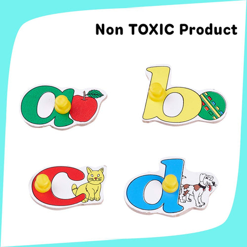 Baybee Wooden A to Z Alphabet Puzzle Board with Knobs BAYBEE