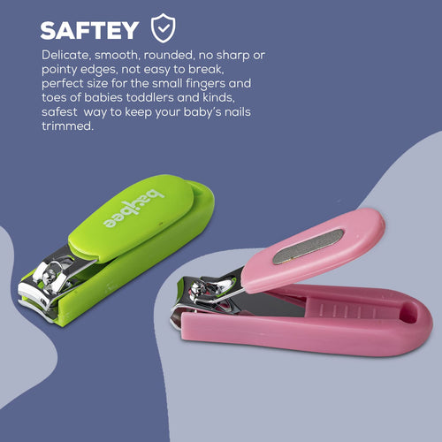 Baybee Baby Nail Clipper, Safety Nail Cutter for New Born Babies - Pack of 2 BAYBEE