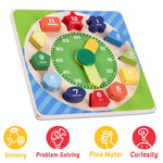 Baybee Wooden Clock to Learn Time, Shape & Color, Number and Shape Learning Educational Board for Kids BAYBEE