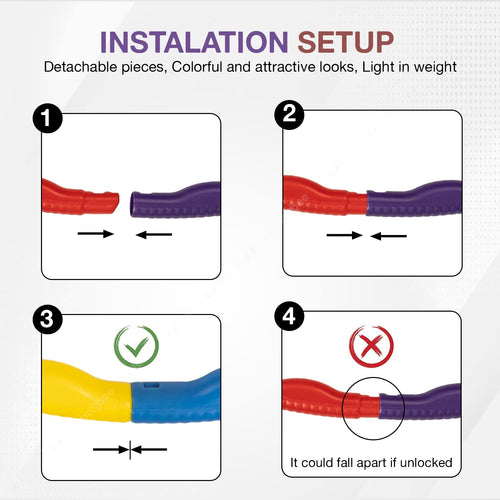 Baybee Detachable Hula Hoop for Kids Adults, Fitness Hoola Hoop Rings for Kids with 8 Interlockable Piece, Adjustable Size | Hula Hoop for Women Excersie BAYBEE