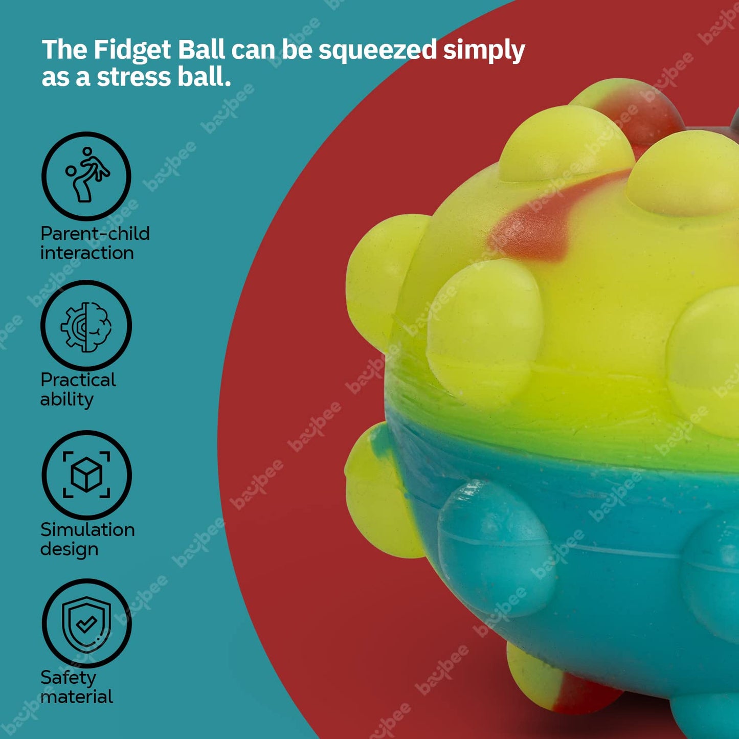 Baybee Pack of 3 Pop It Lighting Ball Fidget Sensory Stress Balls Toys for Kids Adults