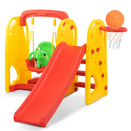 Baybee Jumbo Garden Swing & Slider for Kids | Plastic Baby Slide Cum Swing Combo with Baby Basket Ball Toy BAYBEE