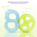 Baybee Natural Silicone Baby Teether for 3-12 Months Soft Circle Shape Safe Teething Toy for Infants (Pack of 2) BAYBEE