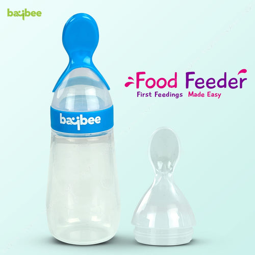 Baybee Silicone Food Squeeze Feeder Anti-Colic & BPA Free with Spoon for Infants Baybee India