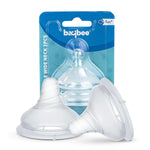 Baybee Wide Neck Baby Bottle Silicone Nipple Natural Flow Rate Feeding Teat (Medium) Baybee India