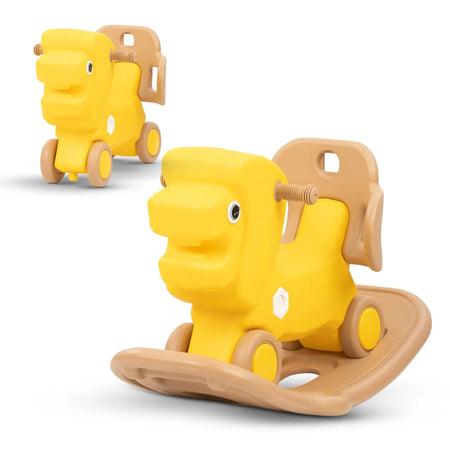 Baybee 2 in 1 Baby Horse Push Ride on Car with Rocker for Kids with Handle & Safety Guardrail (Lion) BAYBEE