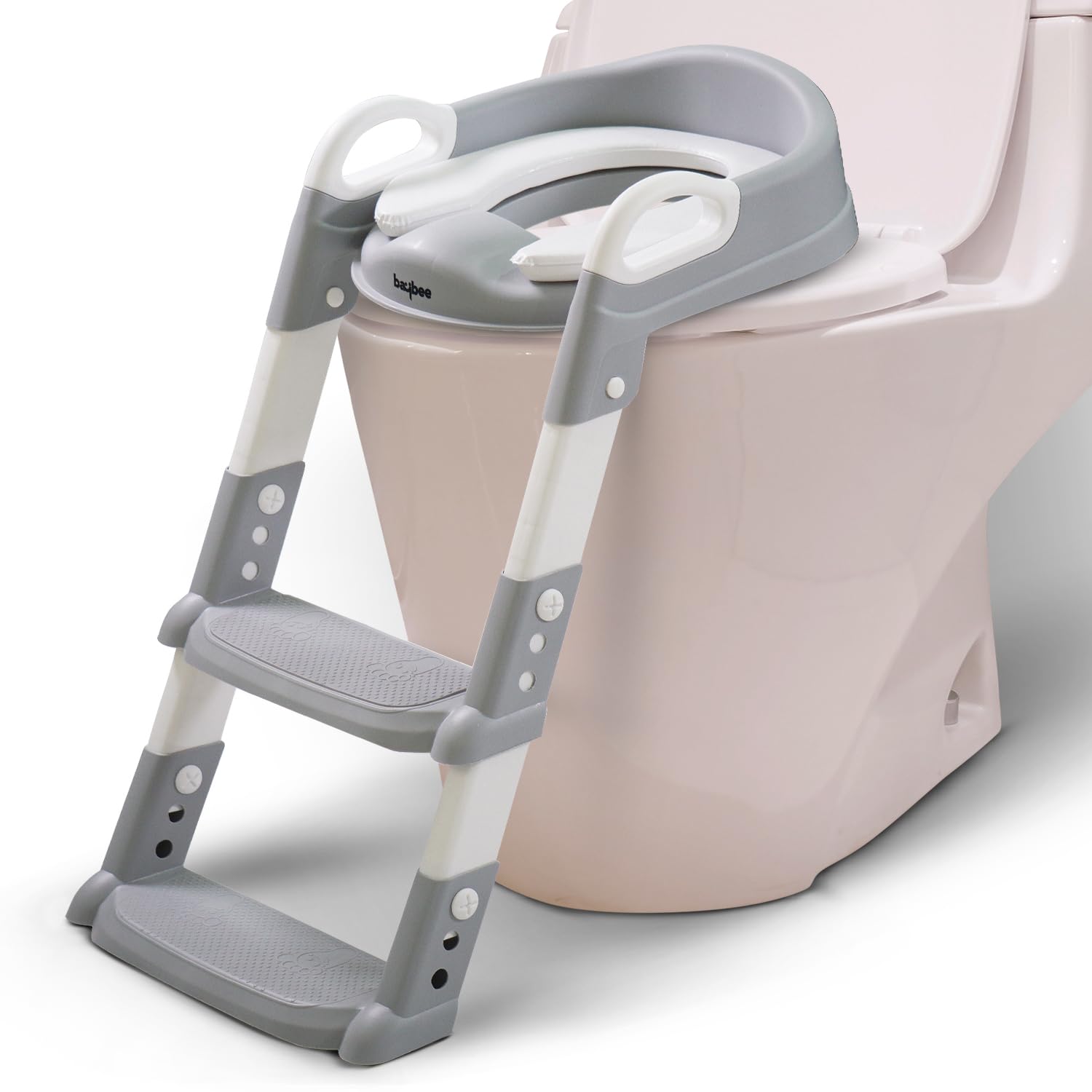 Baybee Aura Western Toilet Potty Seat for Kids with Ladder, Adjustable Step Height & Cushion Seat