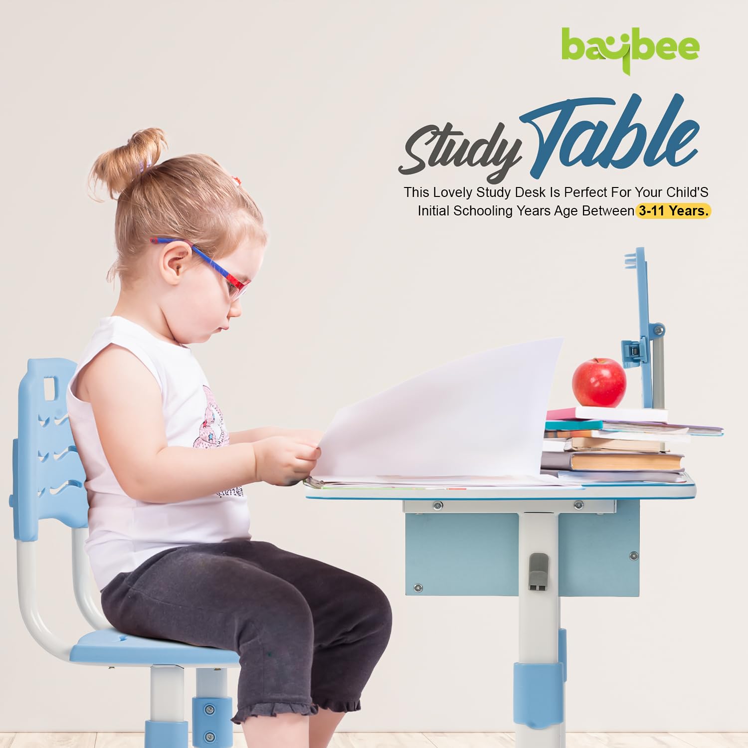 Buy Height Adjustable Study Table and Chair Set for Kids Ergonomic ...