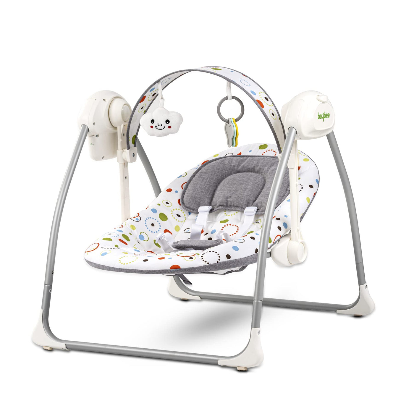 Baybee Elora Automatic Electric Baby Swing Cradle with Point Safety Belt Removable Baby Toys