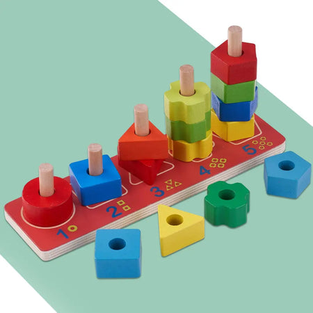 Baybee 3 in 1 Wooden Shape & Colour Sorting Wooden Toy for Kids BAYBEE