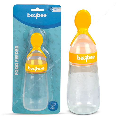 Baybee Silicone Food Squeeze Feeder Anti-Colic & BPA Free with Spoon for Infants Baybee India